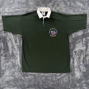 Univ of Nottingham Rugby Shirt XL Unisex Front Row Green Cotton Polo Jersey